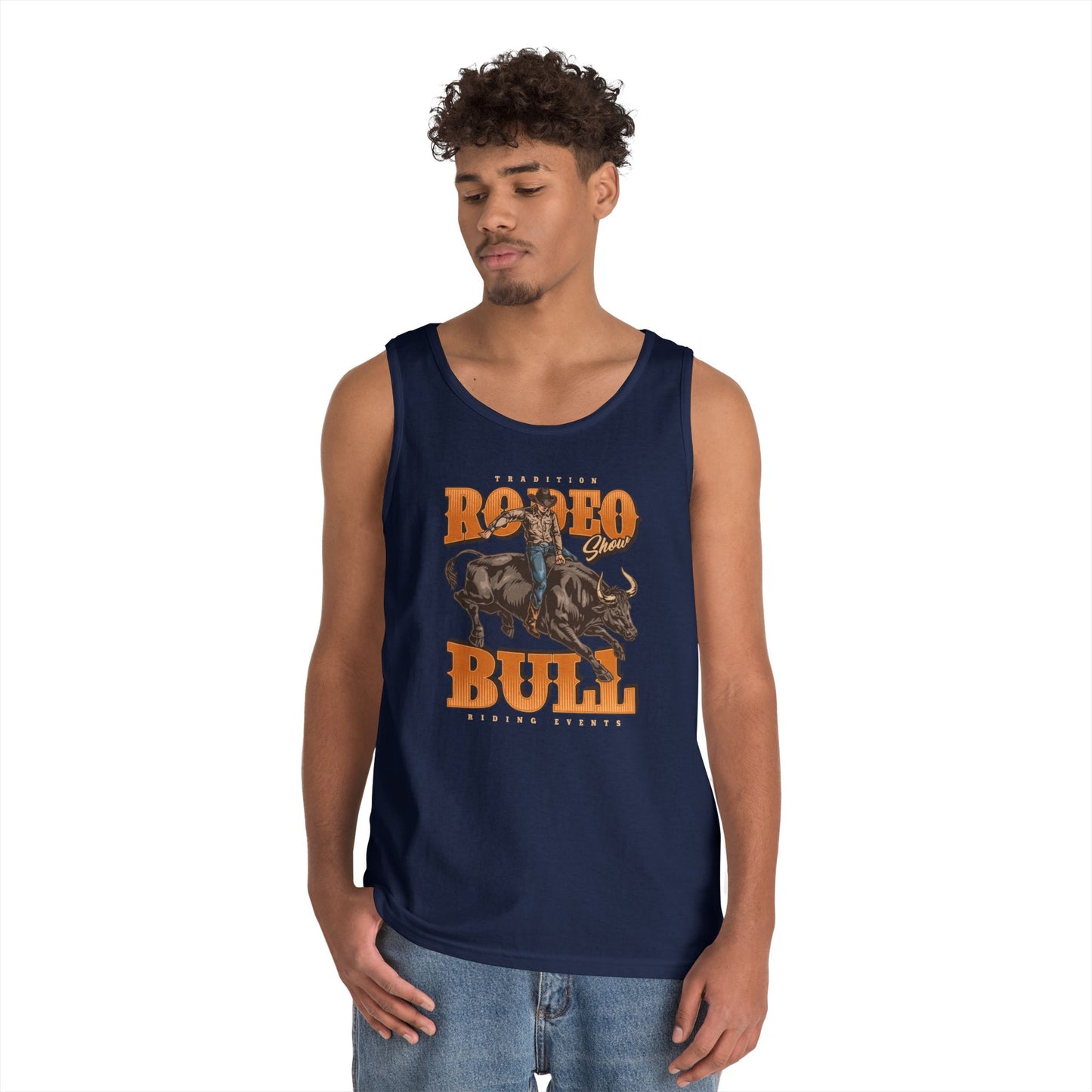 Unisex Heavy Cotton Tank Top - Tradition Rodeo Show - Bull Riding Events