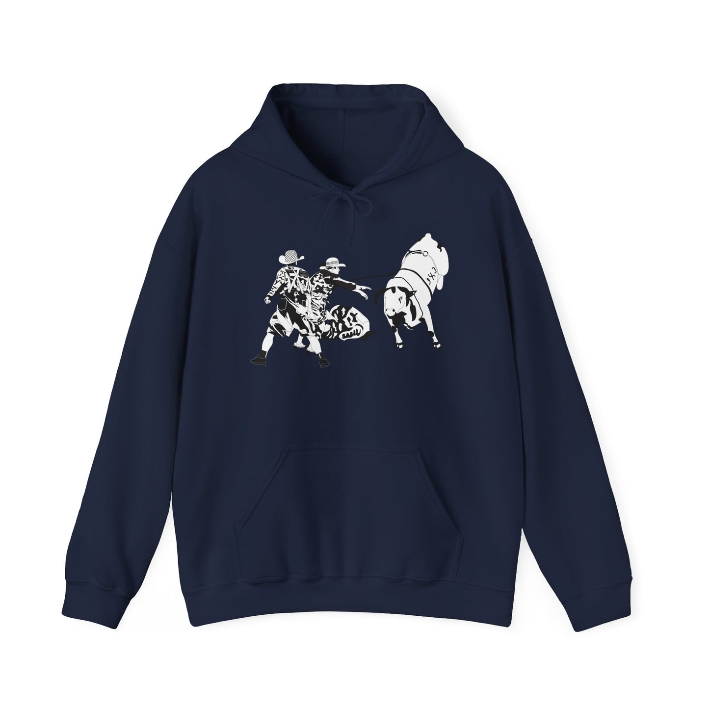 Unisex Hoodie - Clowns and Bull - BW