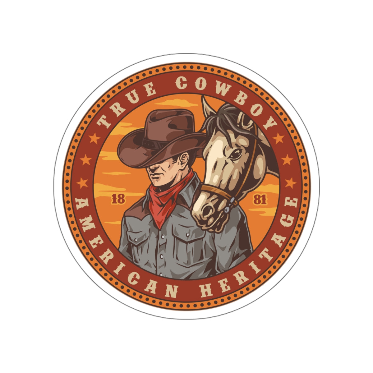 Die-cut stickers - True Cowboy - American Heritage