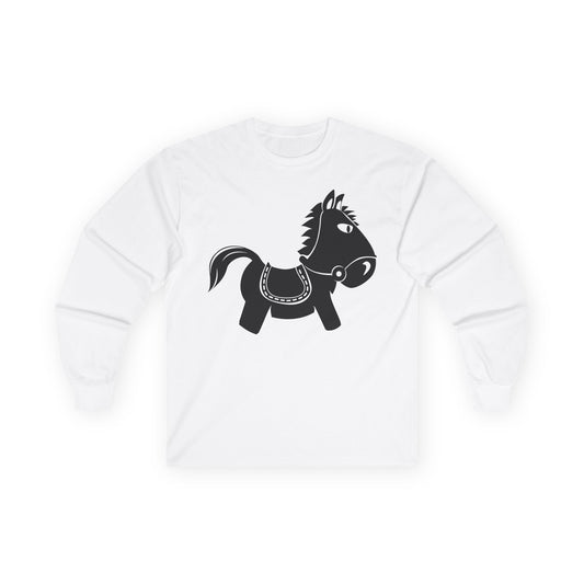 Unisex Ultra Cotton Long Sleeve Tee - Kids Rocking Horse X 300