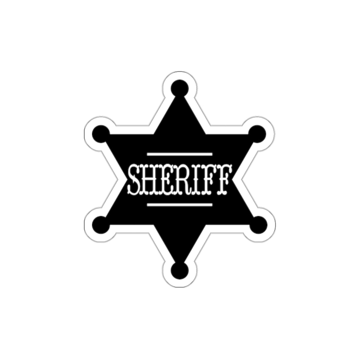 Die-cut stickers - Sheriff Badge w Txt Sheriff X 300