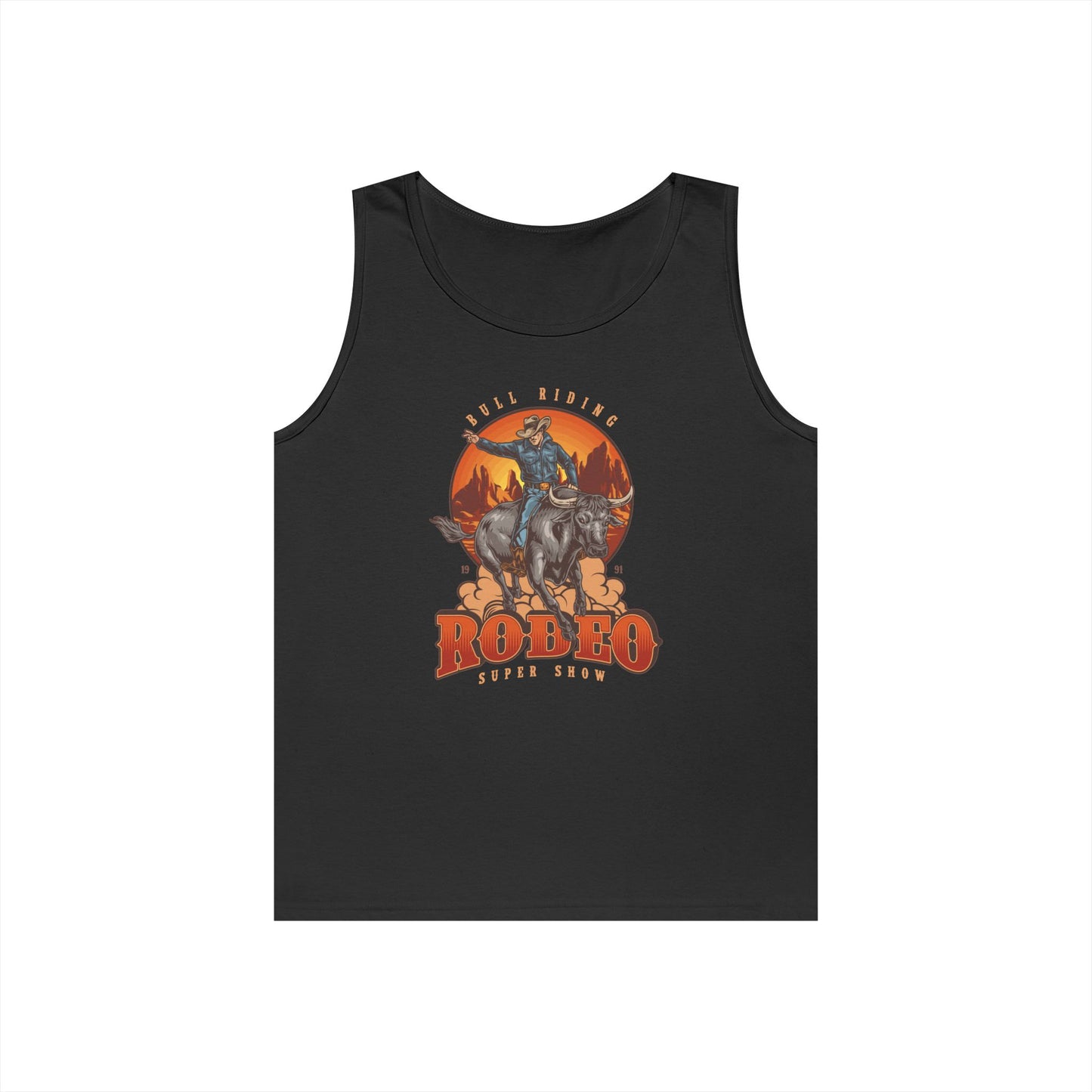 Unisex Heavy Cotton Tank Top - Bull Riding - Rodeo Super Show