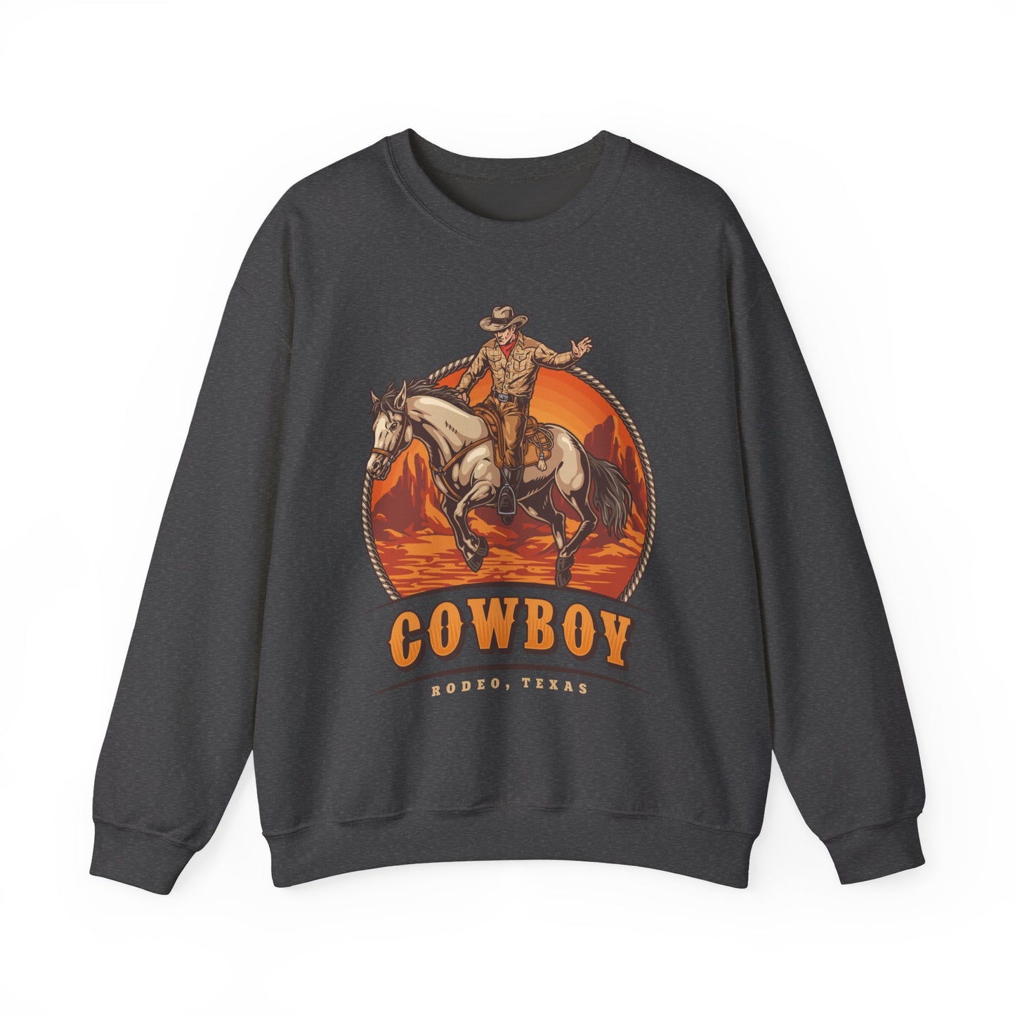 Crewneck Sweatshirt - Rodeo Cowboy - Texas