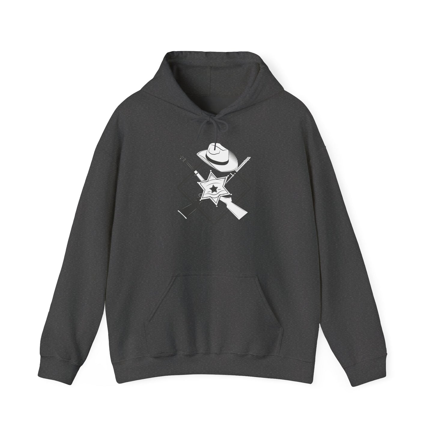 Unisex Hoodie - Vintage Cowboy w Rifles and Hat