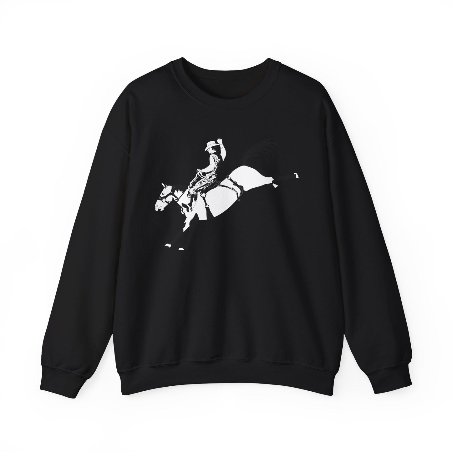 Crewneck Sweatshirt - Cowboy - Bronco Buster - BW