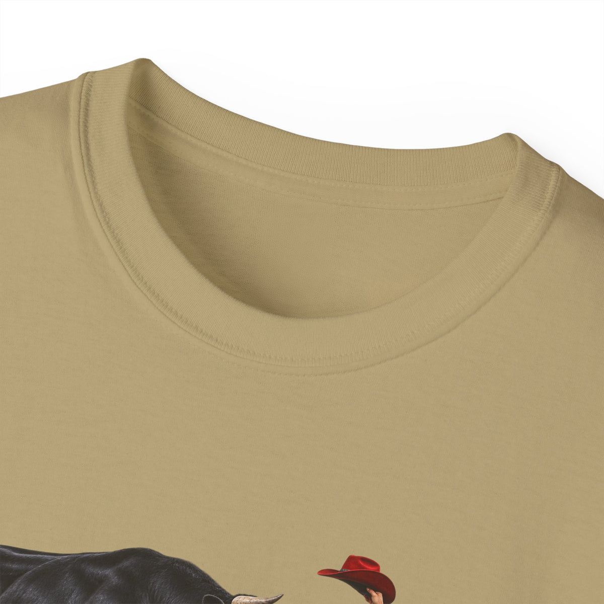 Unisex Ultra Cotton Tee - Cowboys - Clown Teasing Bull, Barrel - 3D Transparent