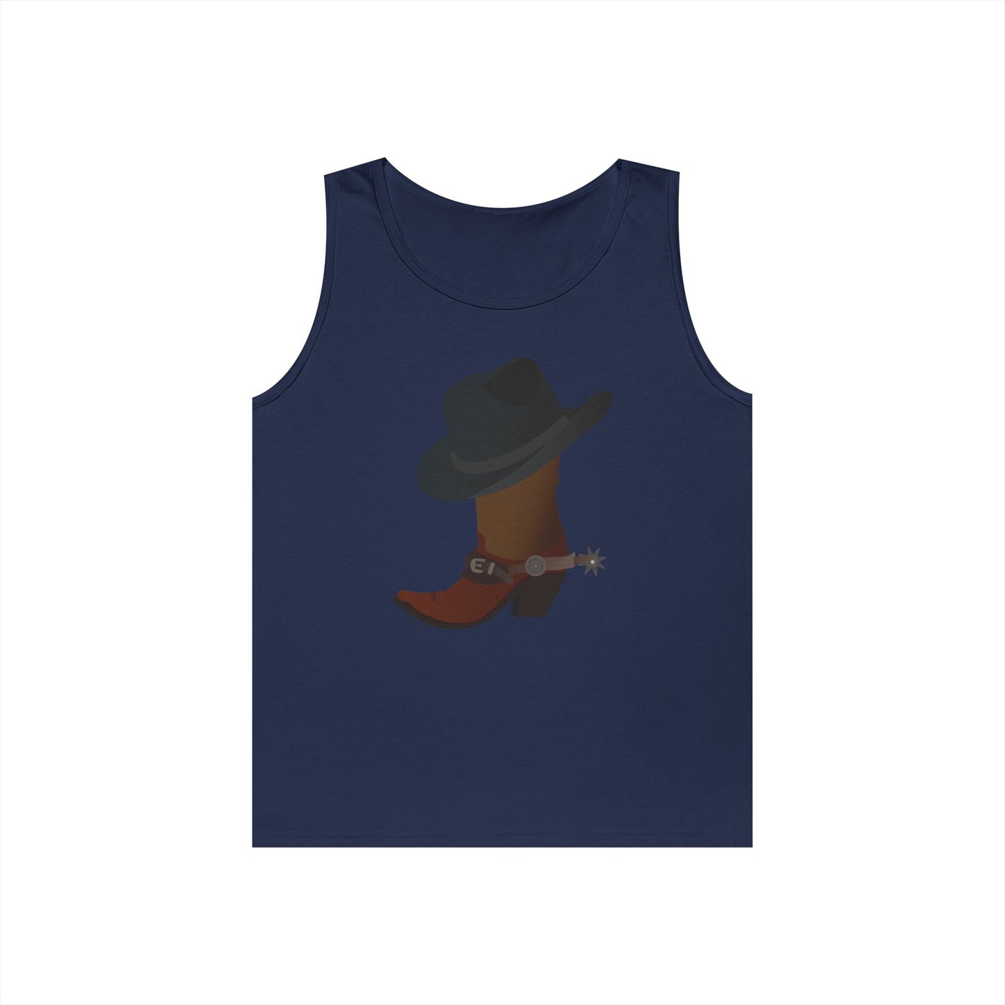 Unisex Heavy Cotton Tank Top - Rodeo - Boots and Hat and Spurs