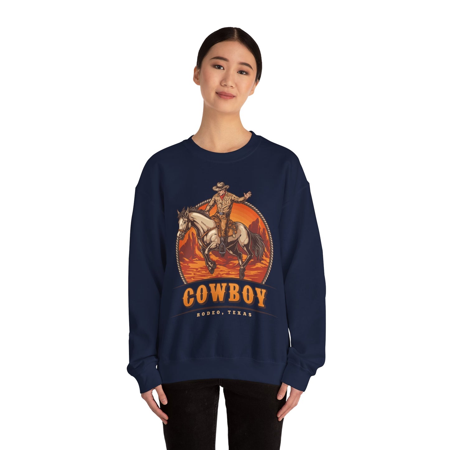 Crewneck Sweatshirt - Rodeo Cowboy - Texas