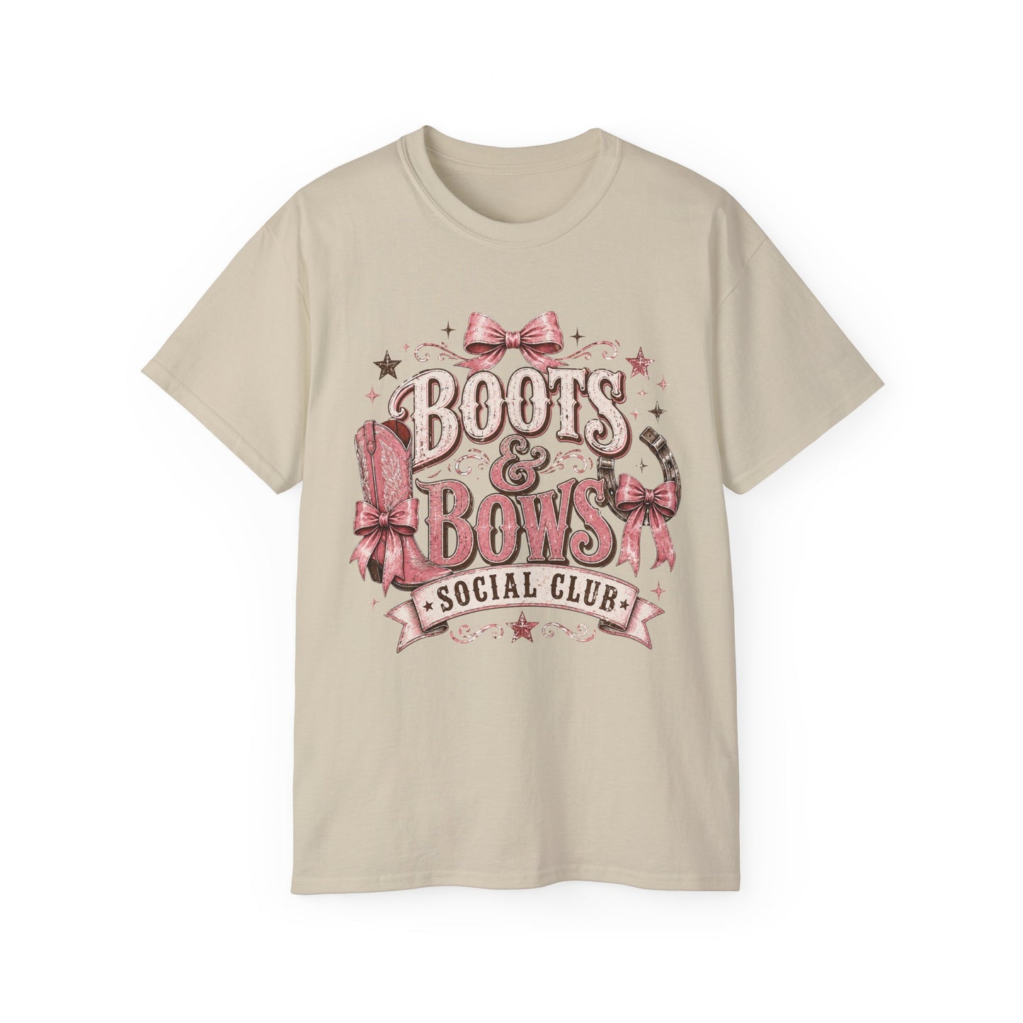 T-Shirt - Cowgirl boots and bows badge
