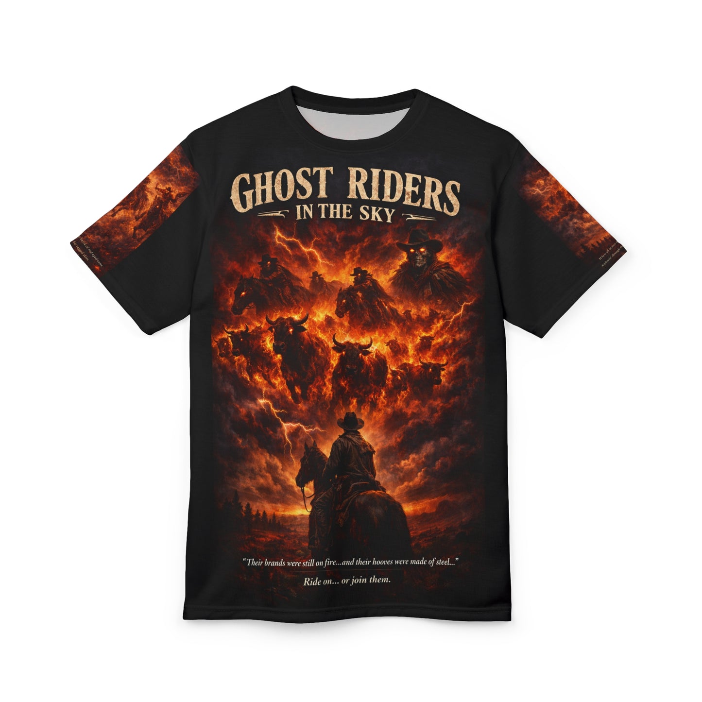 Ghost Riders in the Sky Tribute All-Over Print Tee — “Change Your Ways”