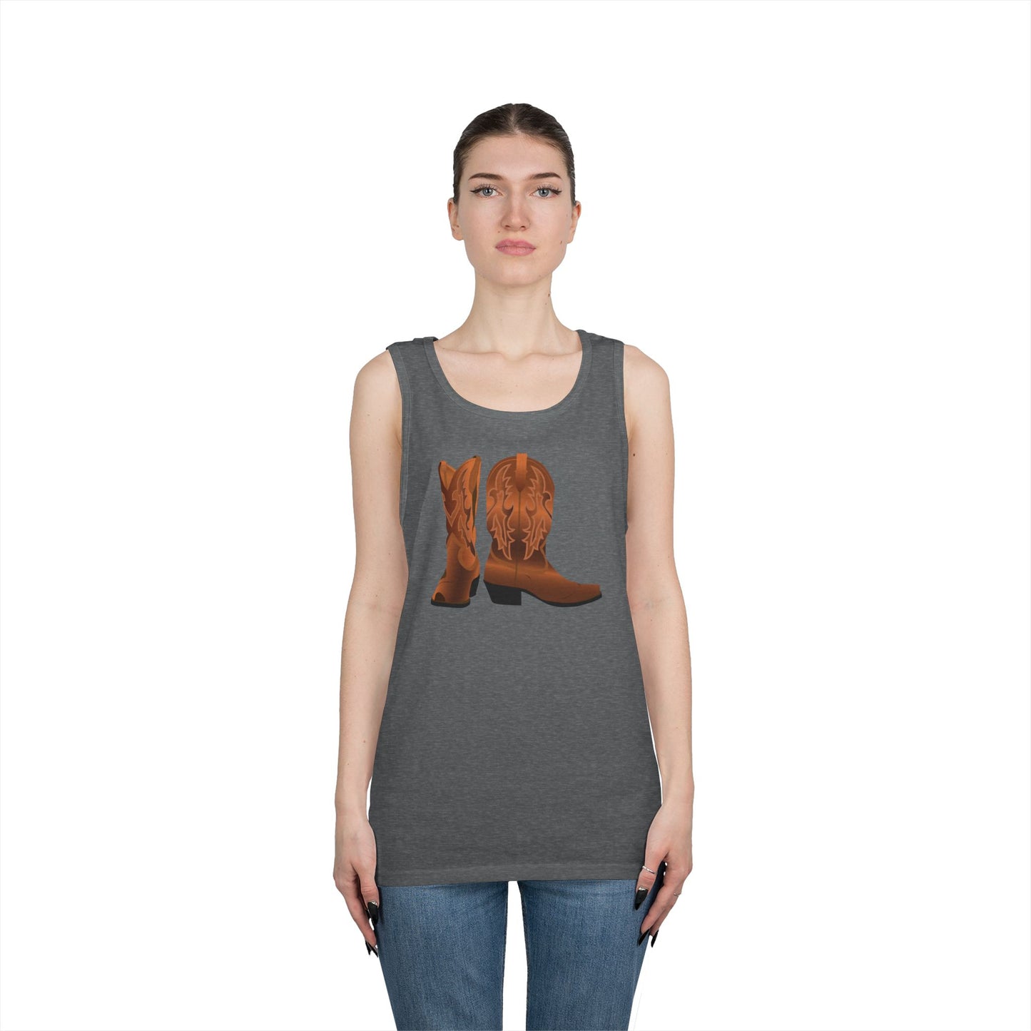 Unisex Heavy Cotton Tank Top - Rodeo - Cowboy Boots