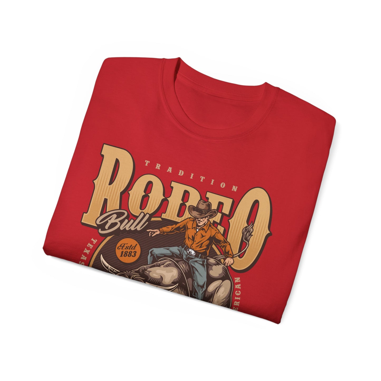 Unisex Ultra Cotton Tee - Tradition Rodeo Bull - Real Cowboys