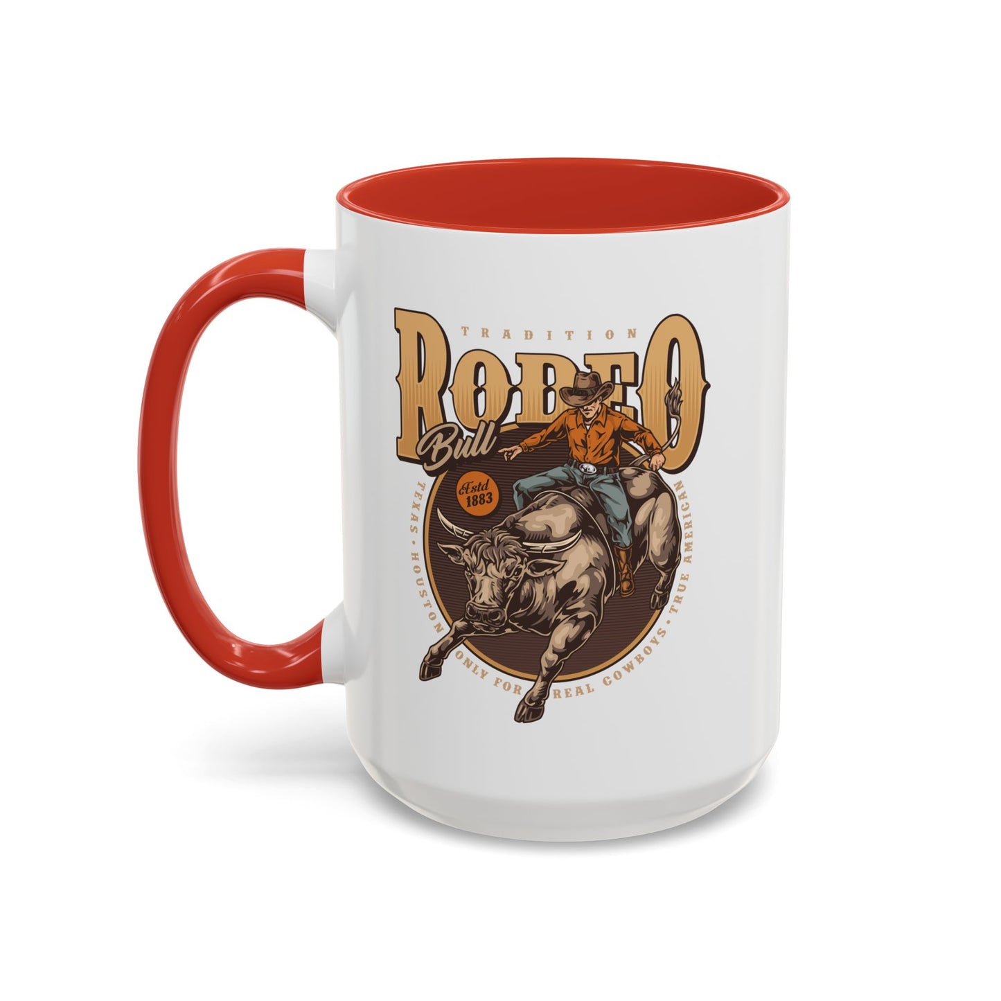 Accent Coffee Mug (11, 15oz) - Tradition Rodeo Bull - Real Cowboys