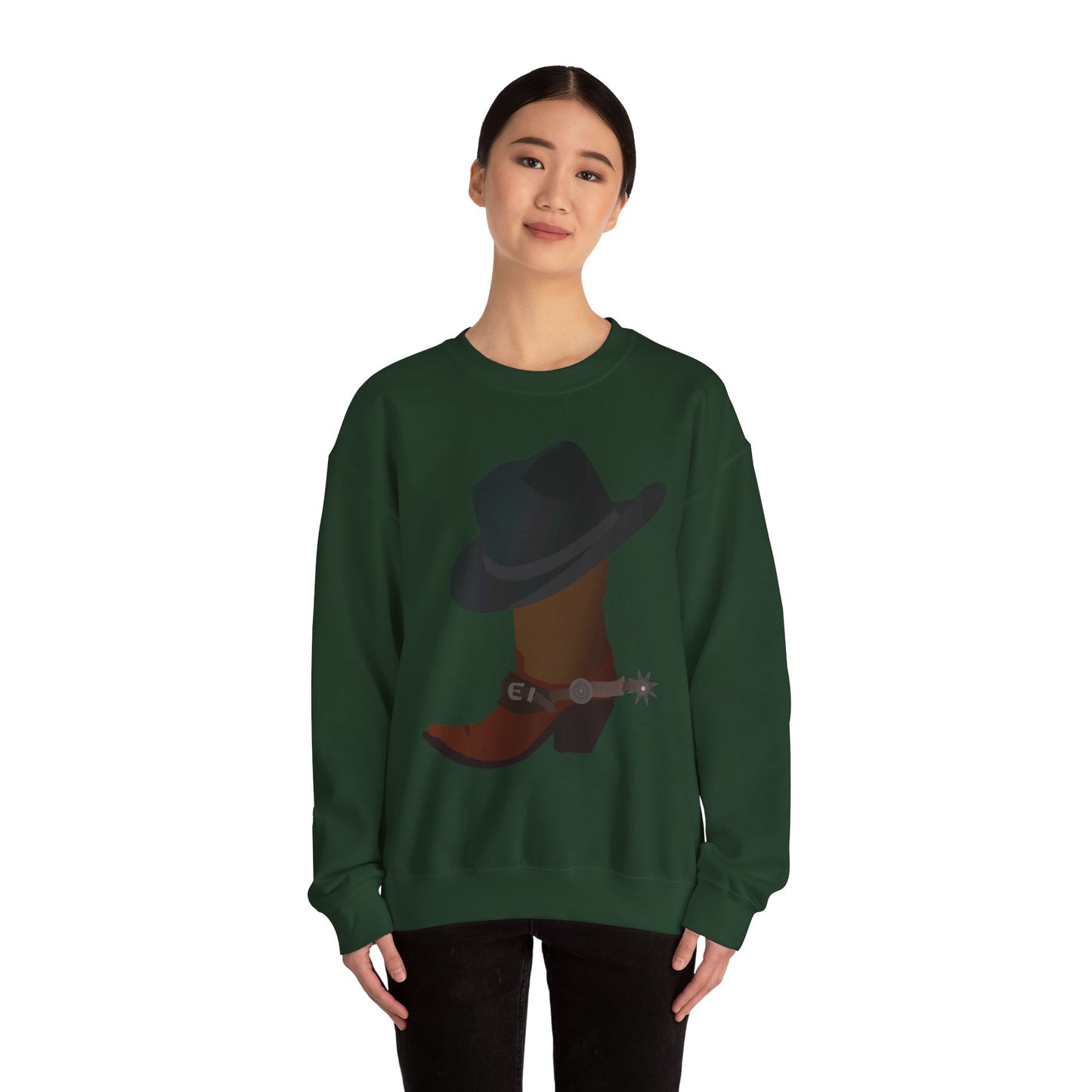 Crewneck Sweatshirt - Rodeo - Boots and Hat and Spurs