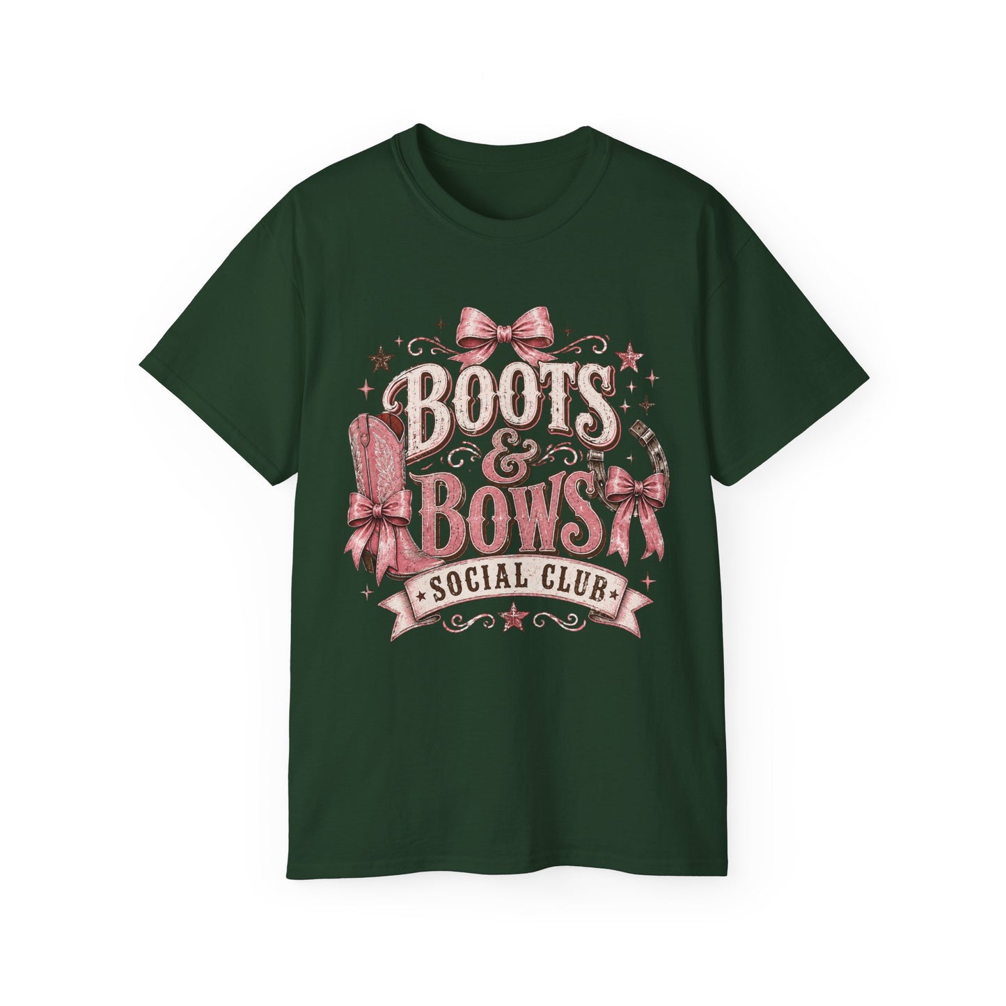 T-Shirt - Cowgirl boots and bows badge