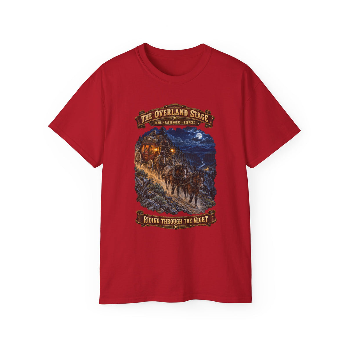 Unisex Ultra Cotton Tee - Night Ride Overland Stage - Dusty Trails - 3D - Enhanced