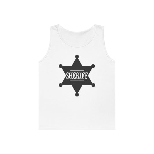 Unisex Heavy Cotton Tank Top - Sheriff Badge w Txt Sheriff X 300