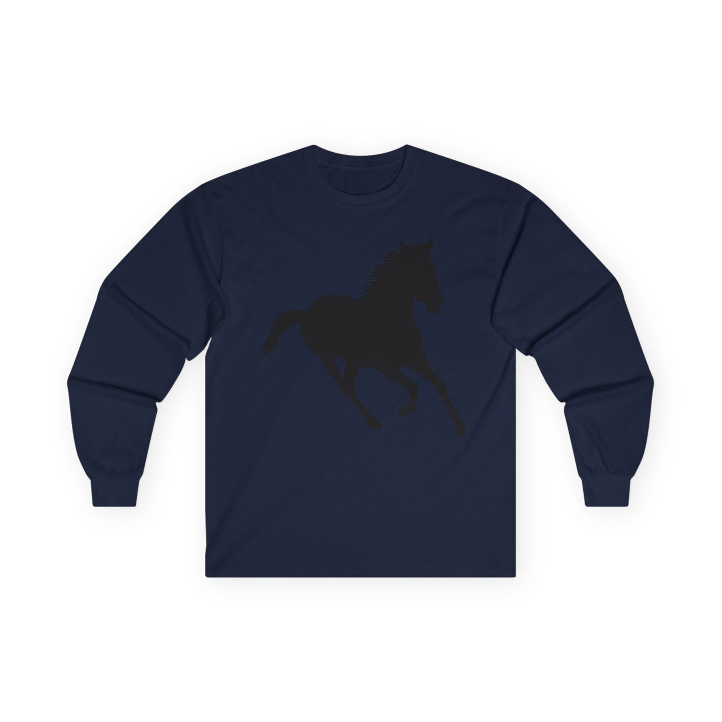 Unisex Ultra Cotton Long Sleeve Tee - Wild Horse - Running Leaning Left X 300