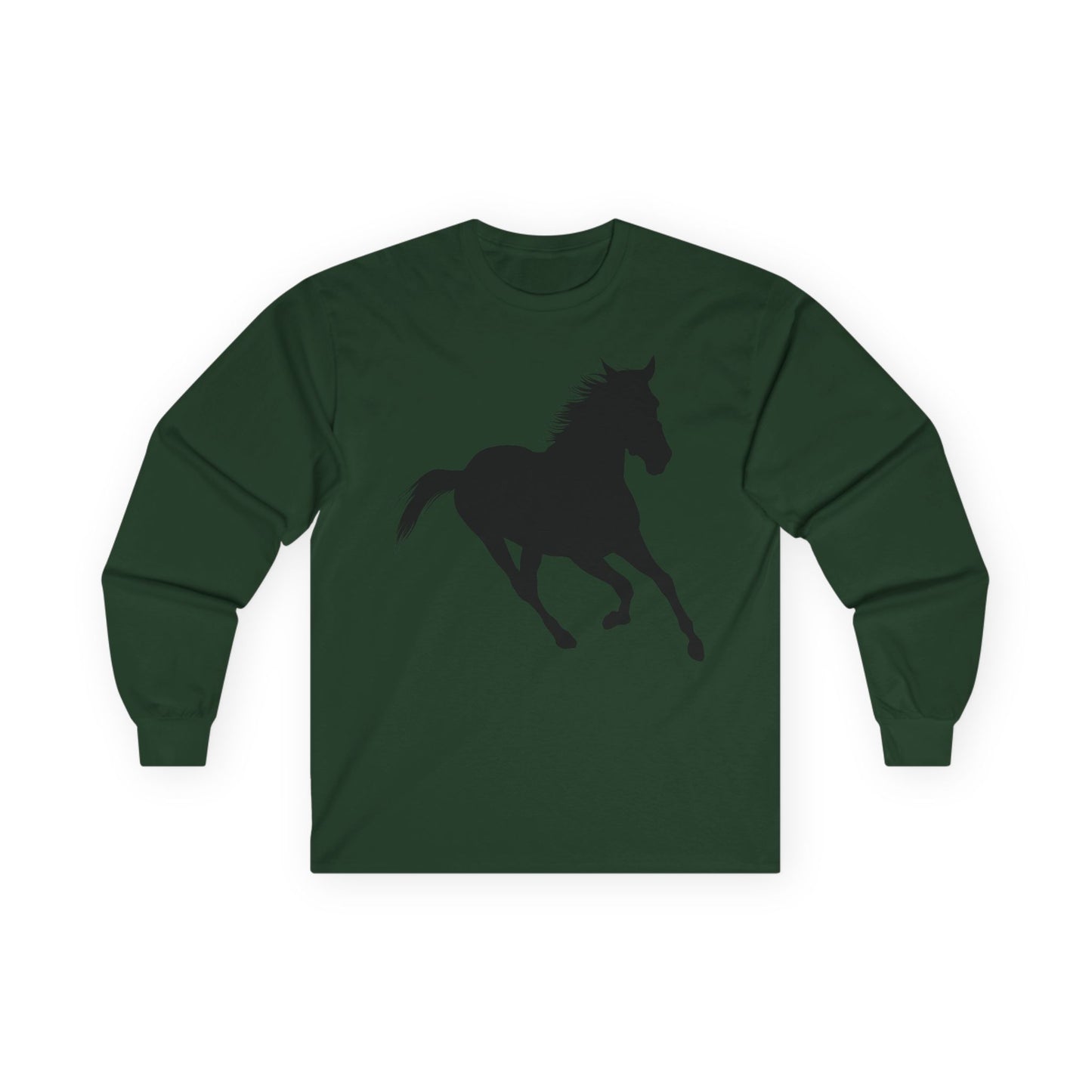 Unisex Ultra Cotton Long Sleeve Tee - Wild Horse - Running Leaning Left X 300