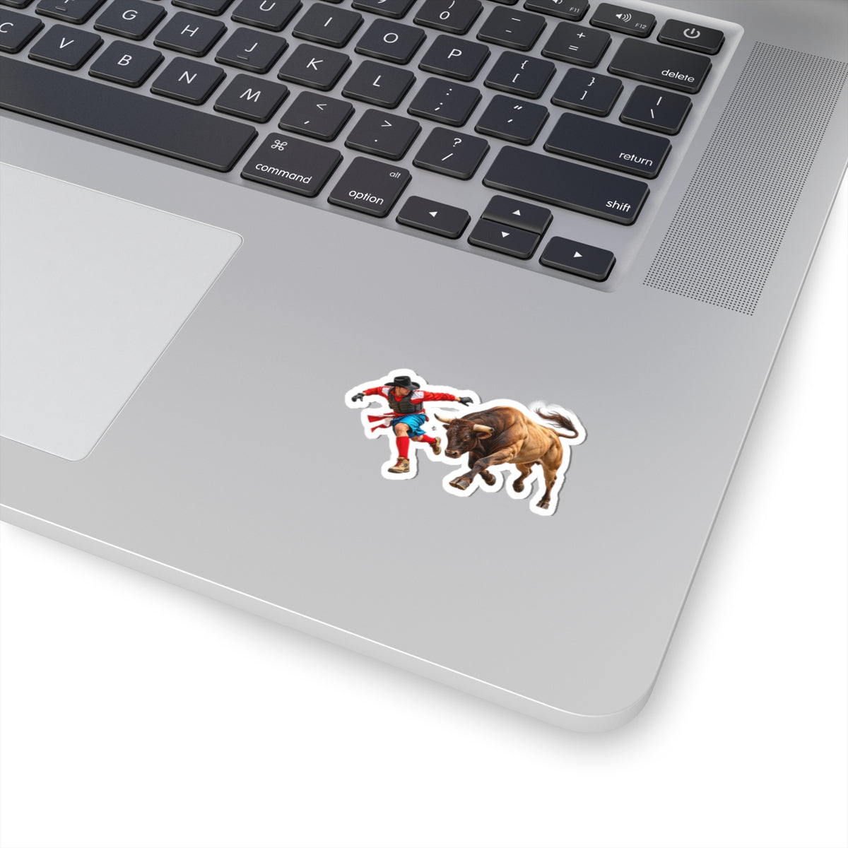 Kiss-Cut Stickers - Cowboys - Bull Chasing Clown - without Text - 3D Transparent