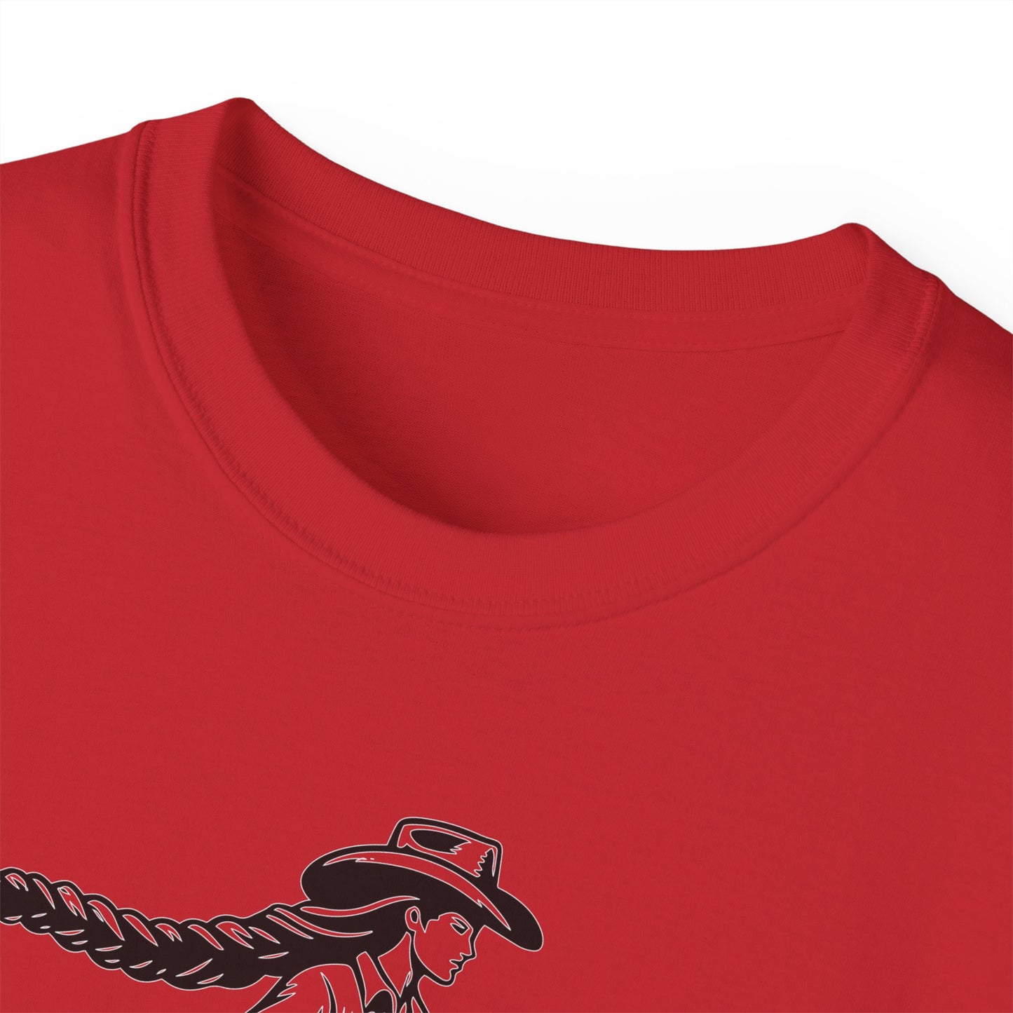 Unisex Ultra Cotton Tee - Cowgirl Riding Horse - Windblown
