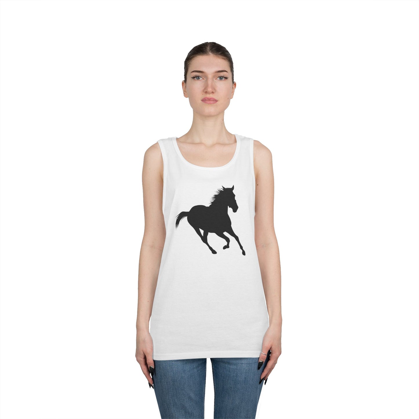 Unisex Heavy Cotton Tank Top - Wild Horse - Running Leaning Left X 300