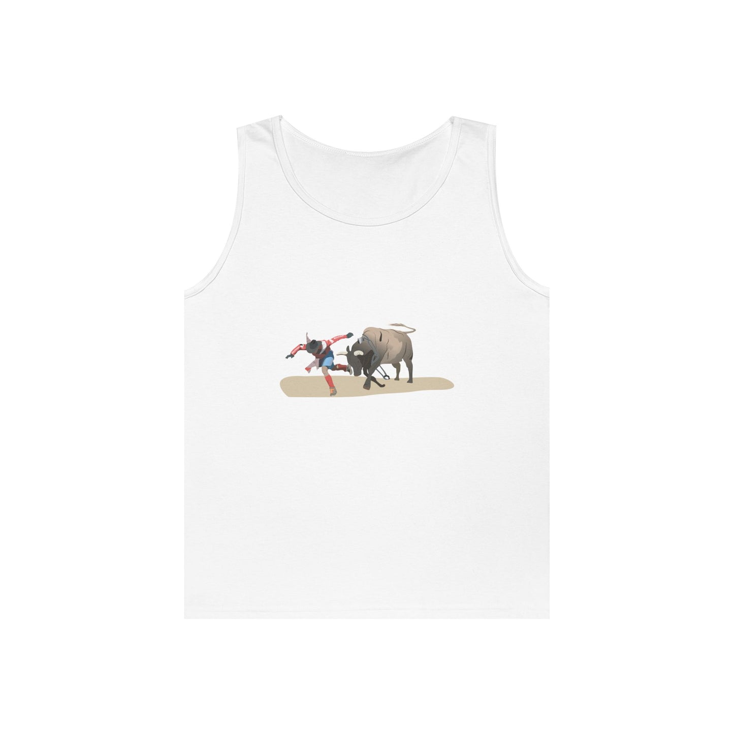 Unisex Heavy Cotton Tank Top - Rodeo - Bull and Clown