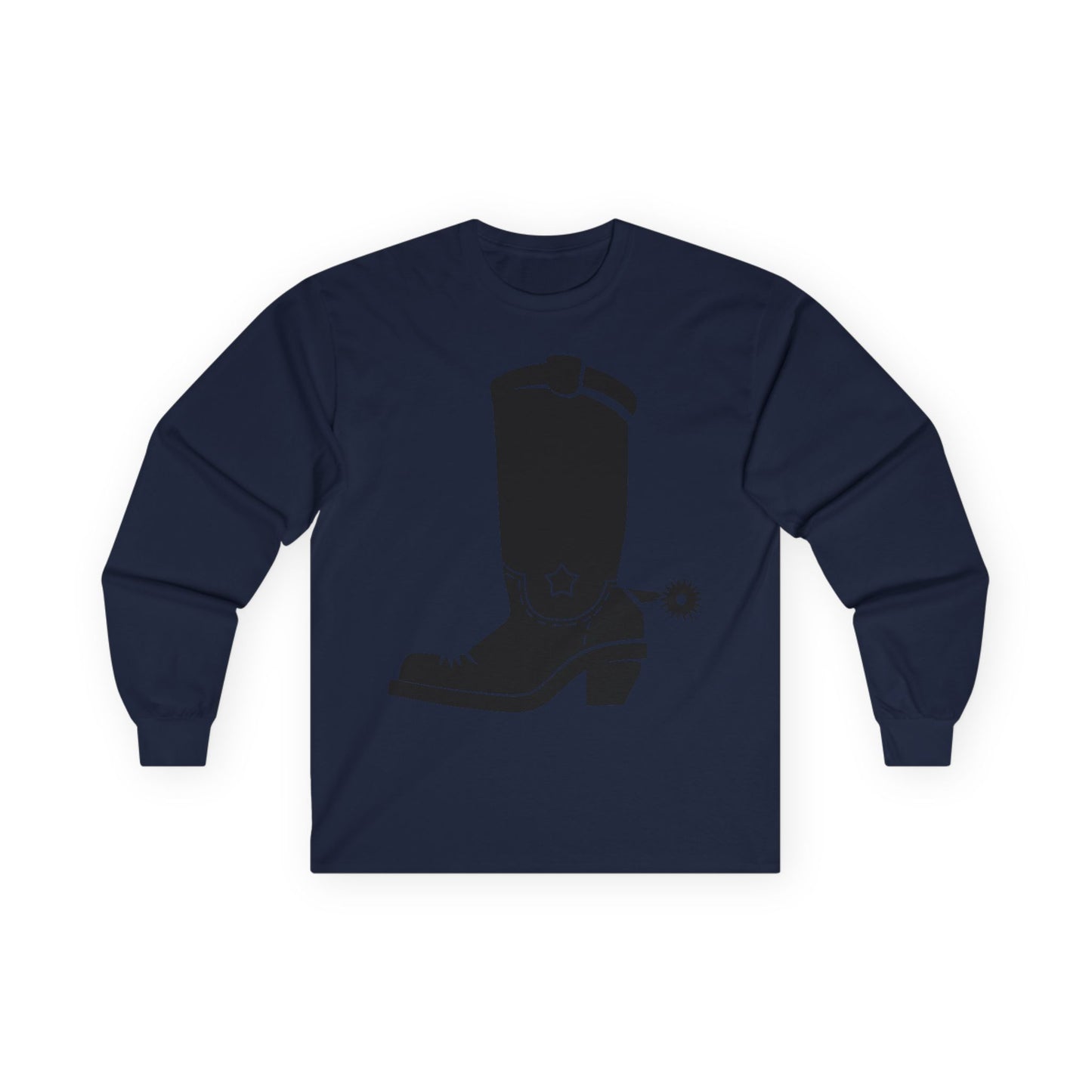 Unisex Ultra Cotton Long Sleeve Tee - Western Boot with Spur X 300