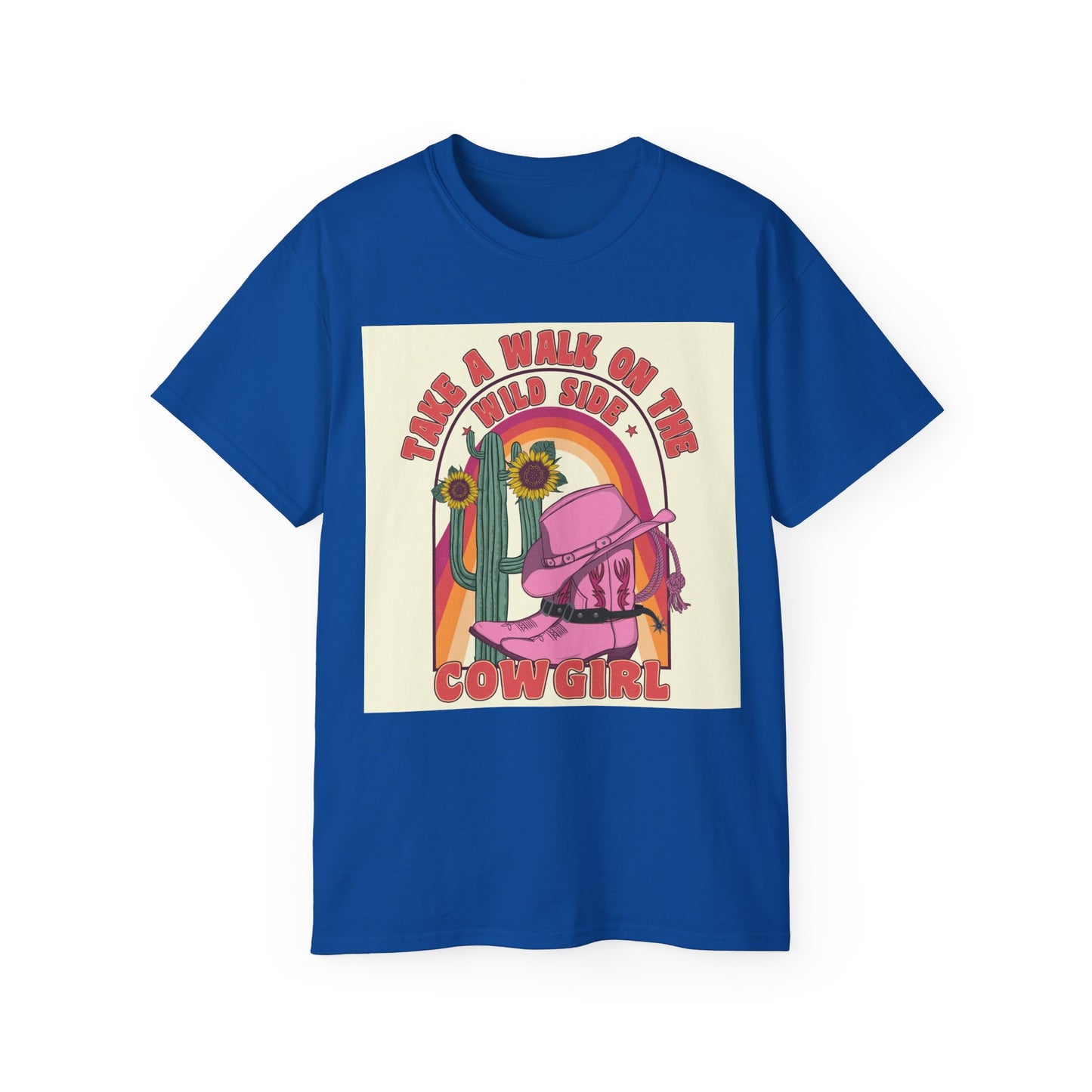 Unisex Ultra Cotton Tee - Cowgirl Sunset Boots & Cactus