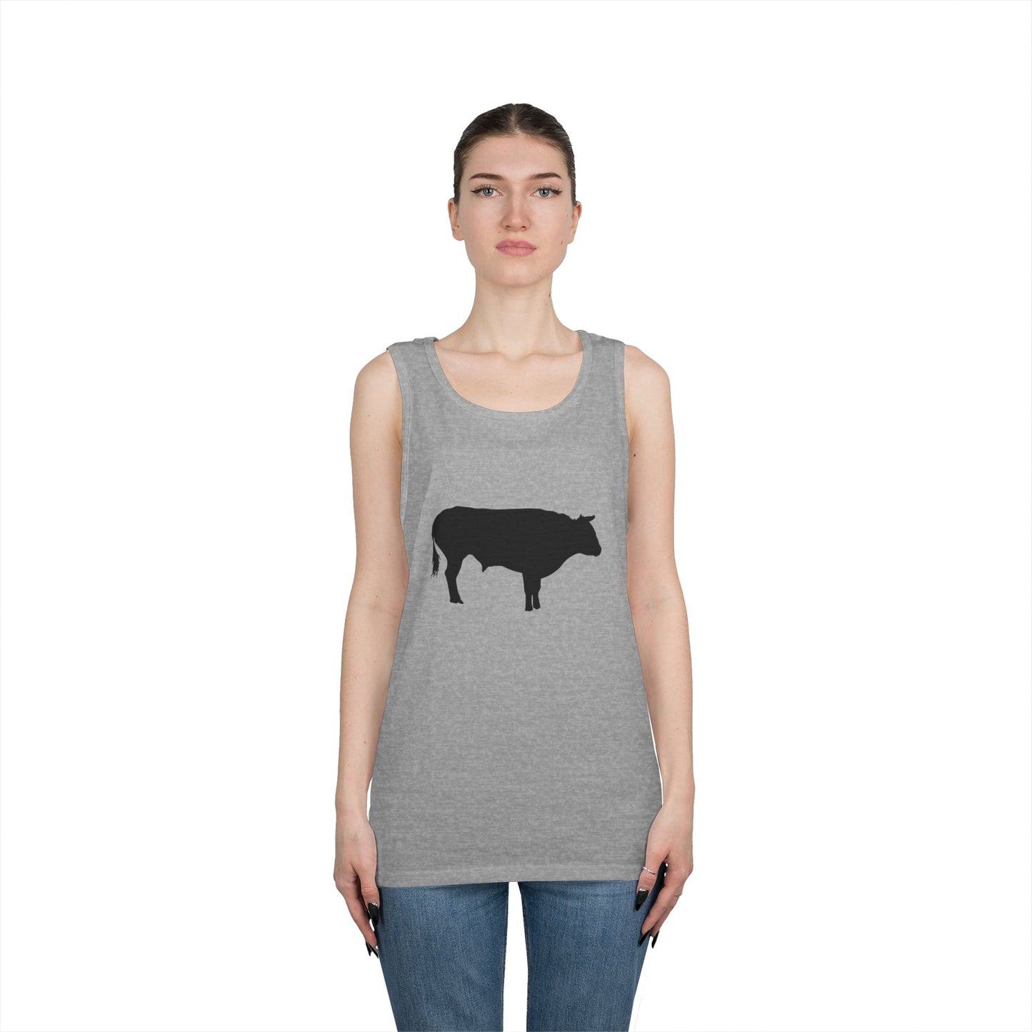 Unisex Heavy Cotton Tank Top - Bull - Silhouette