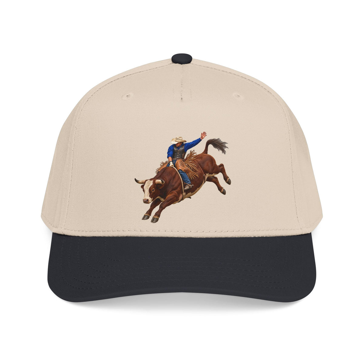 Mid Profile Baseball Cap — Cowboys - Bull Rider - Mid Ride - without Text - 3D Transparent