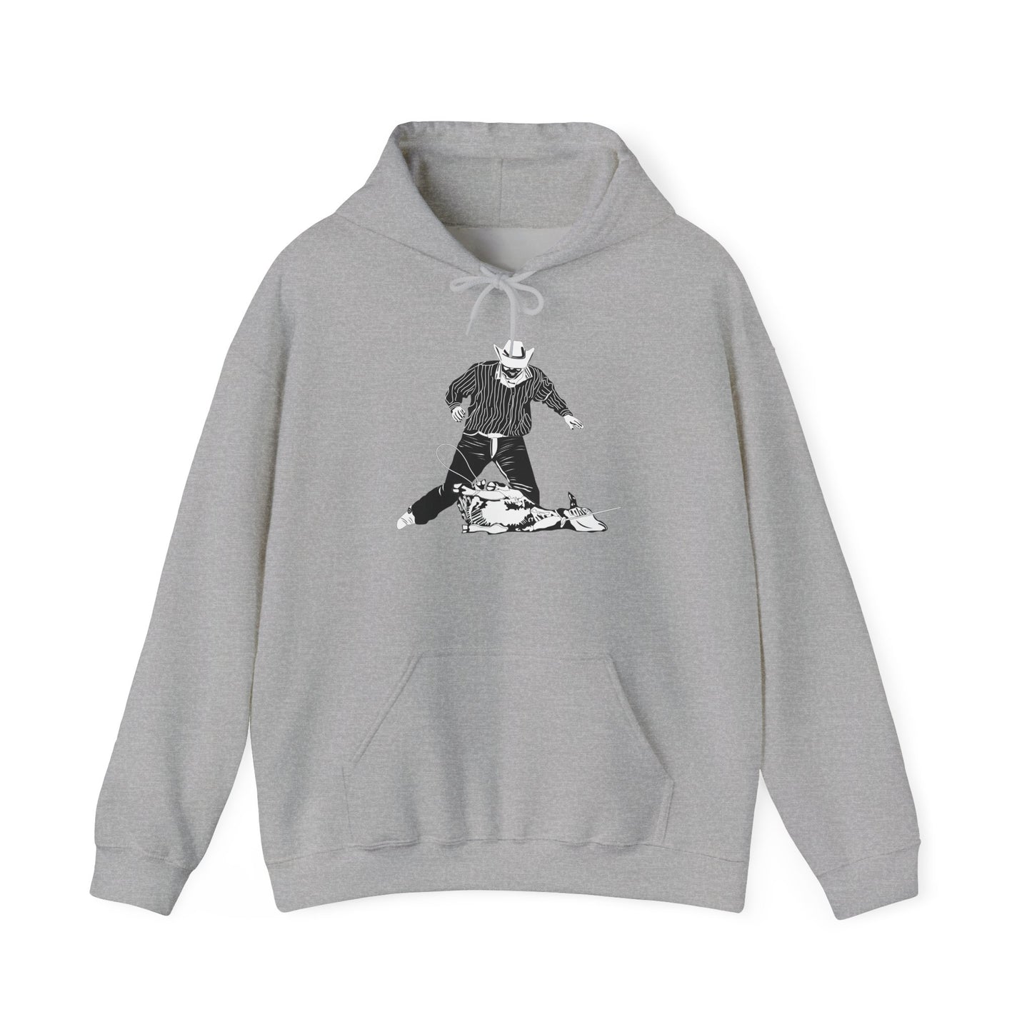 Unisex Hoodie - Calf Roping - BW