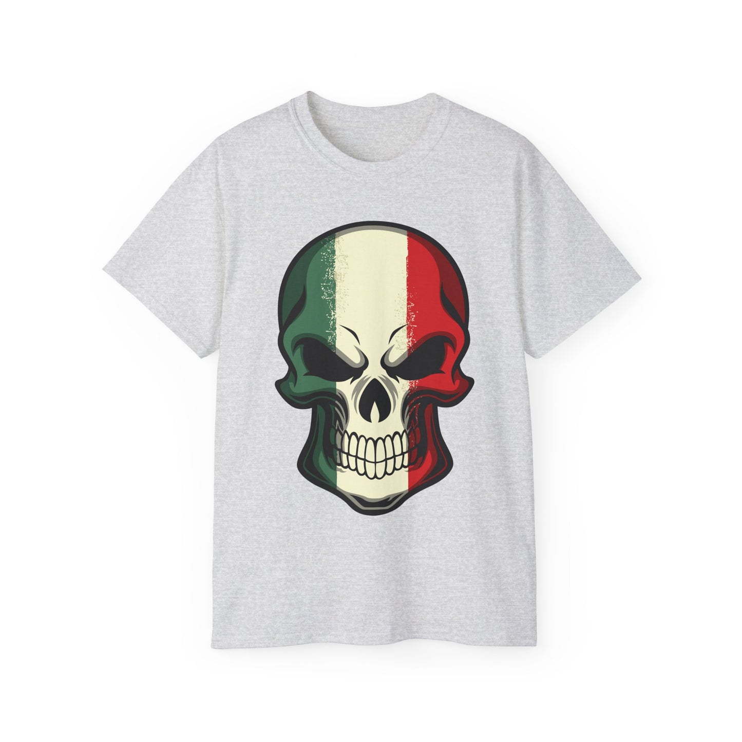 Unisex Ultra Cotton Tee - Red White Green Skull