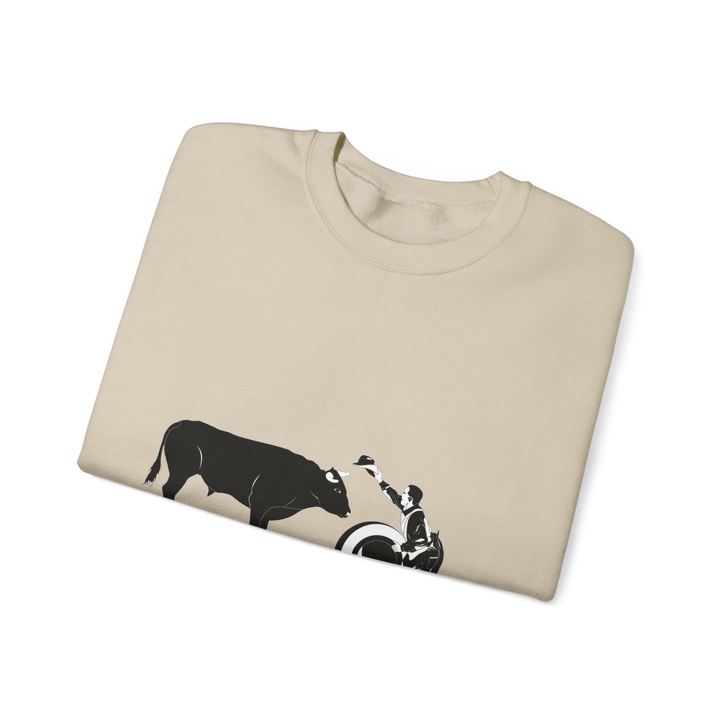 Crewneck Sweatshirt - Clown and Bull - BW