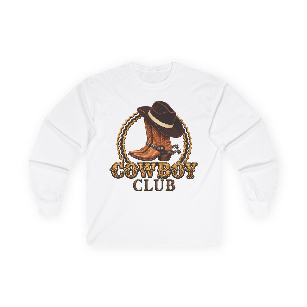Unisex Ultra Cotton Long Sleeve Tee - Cowboys - Cowboy Club - Color - 3D Transparent