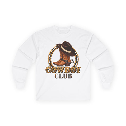 Unisex Ultra Cotton Long Sleeve Tee - Cowboys - Cowboy Club - Color - 3D Transparent