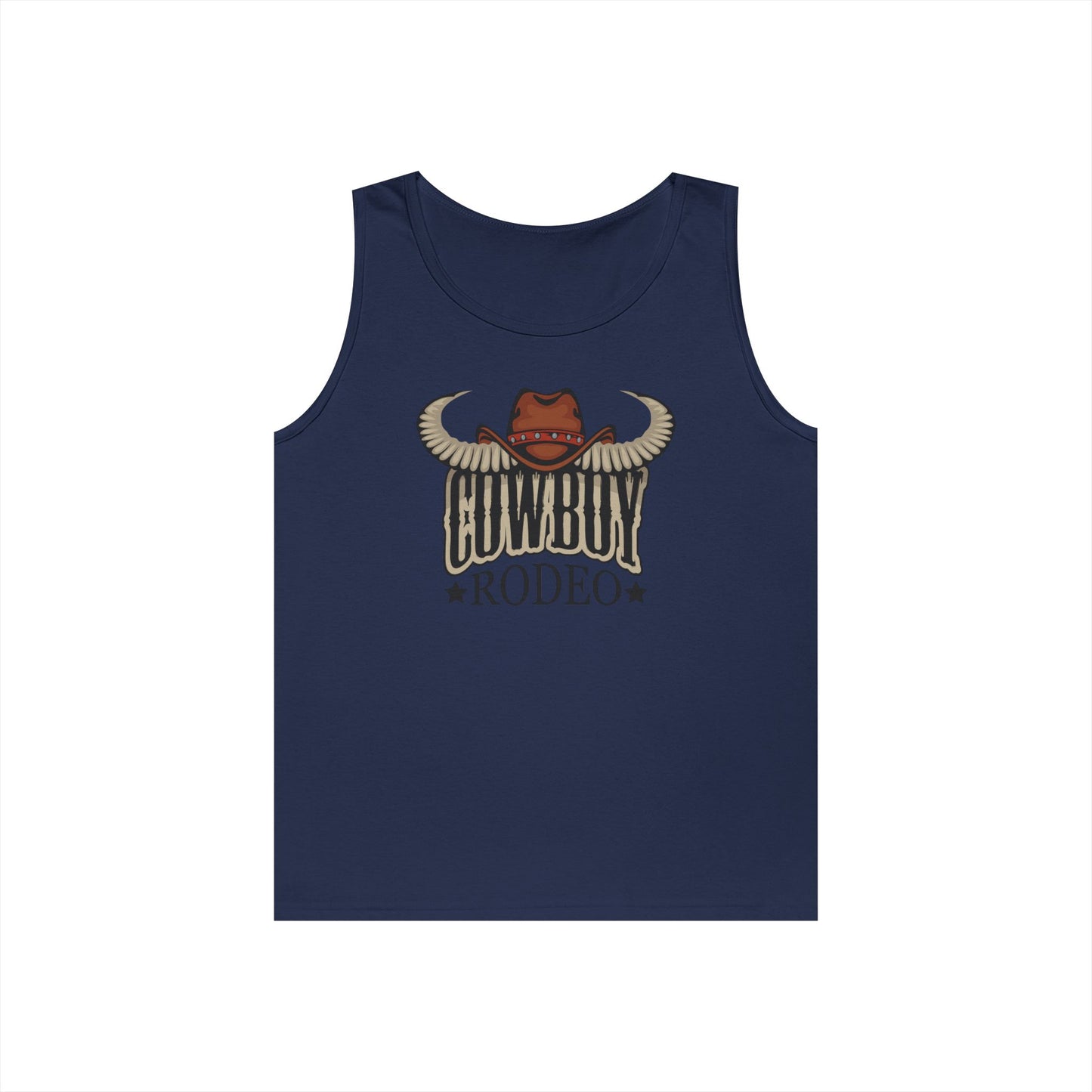 Unisex Heavy Cotton Tank Top - Cowboy Rodeo - Horn