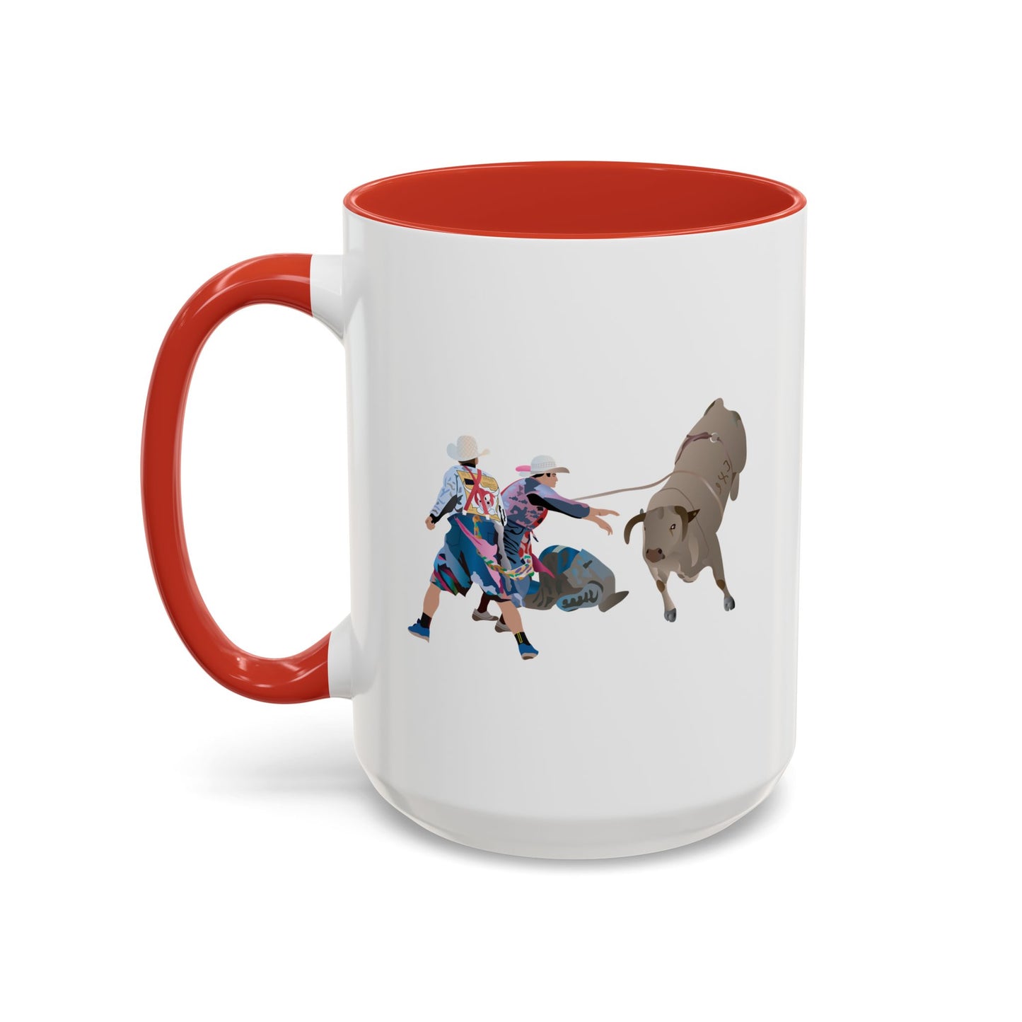 Accent Coffee Mug (11, 15oz) - Clowns and Bull