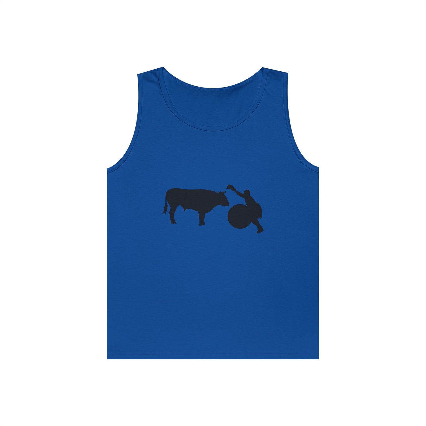 Unisex Heavy Cotton Tank Top - Clown and Bull - Silhouette - V2