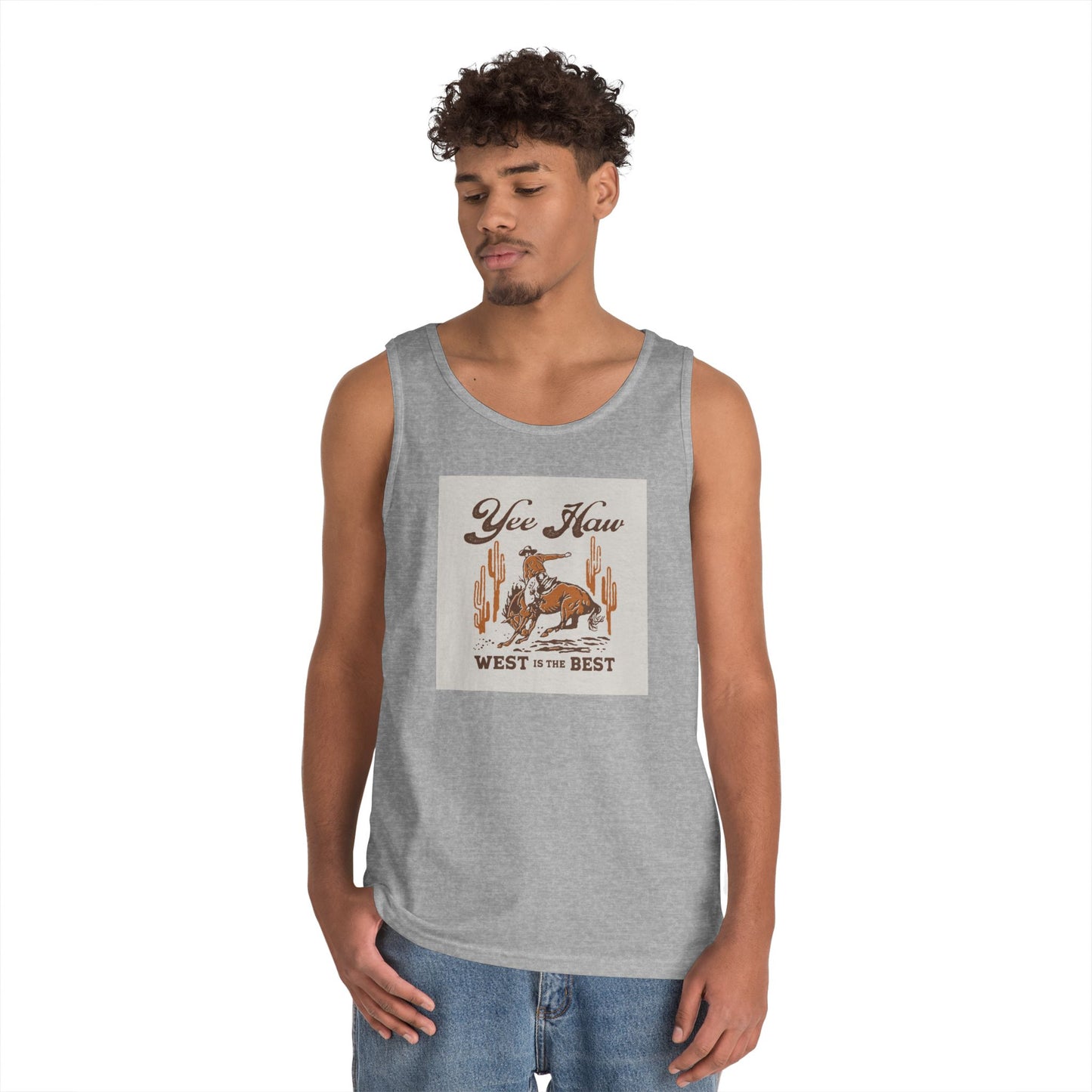 Unisex Heavy Cotton Tank Top - Wild West Cowboy - Yee Haw
