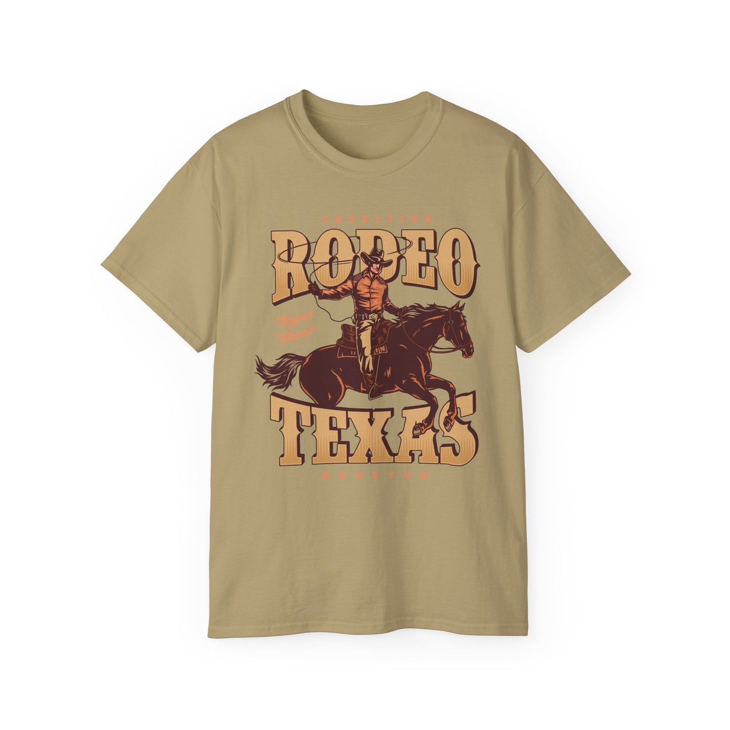 Western Rodeo Cowboy Tee - Fun Casual Shirt for Rodeo Fans, Gift for Country Lovers, Festival Outfit, Everyday Wear, Rodeo Apparel - Tradition Rodeo Super Show - Houston, Texas