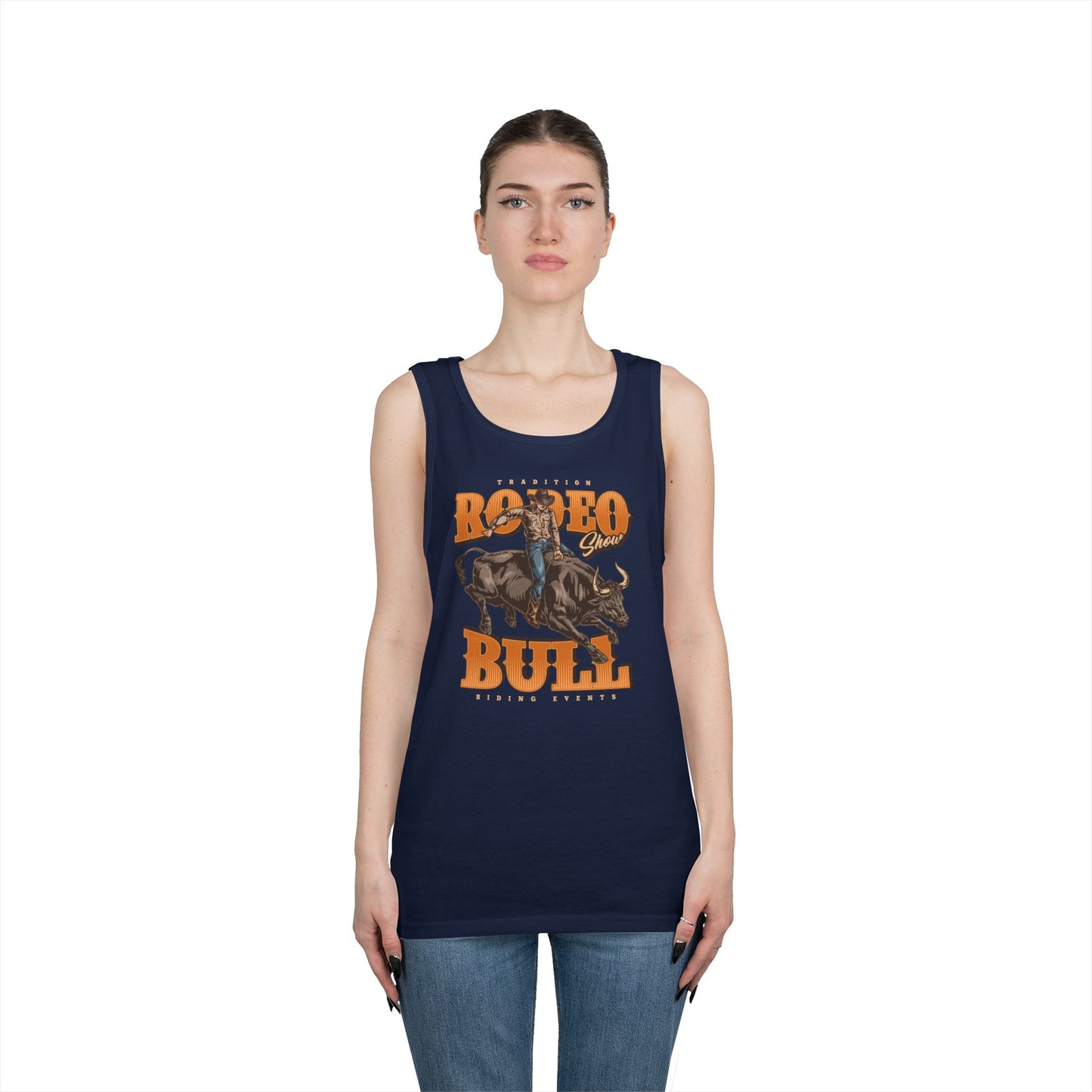 Unisex Heavy Cotton Tank Top - Tradition Rodeo Show - Bull Riding Events