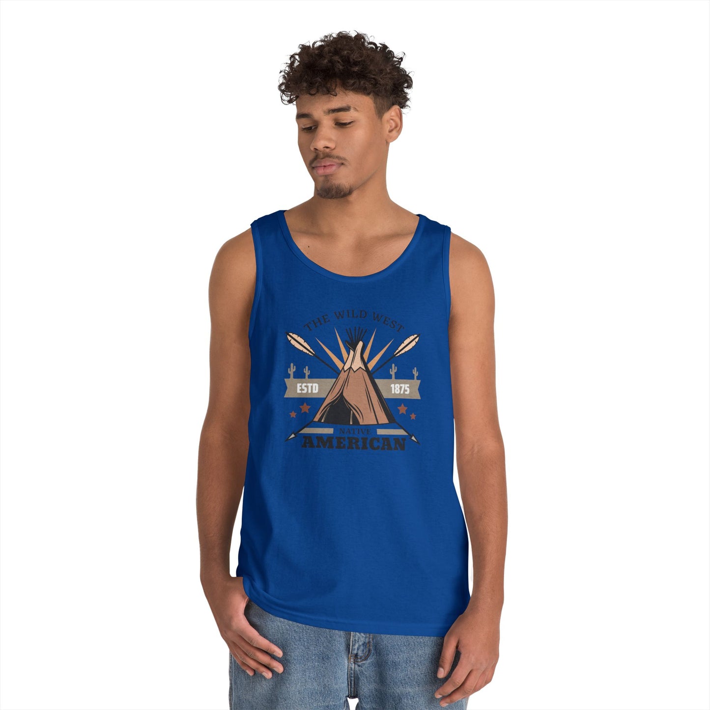 Unisex Heavy Cotton Tank Top - The Wild West - Native American