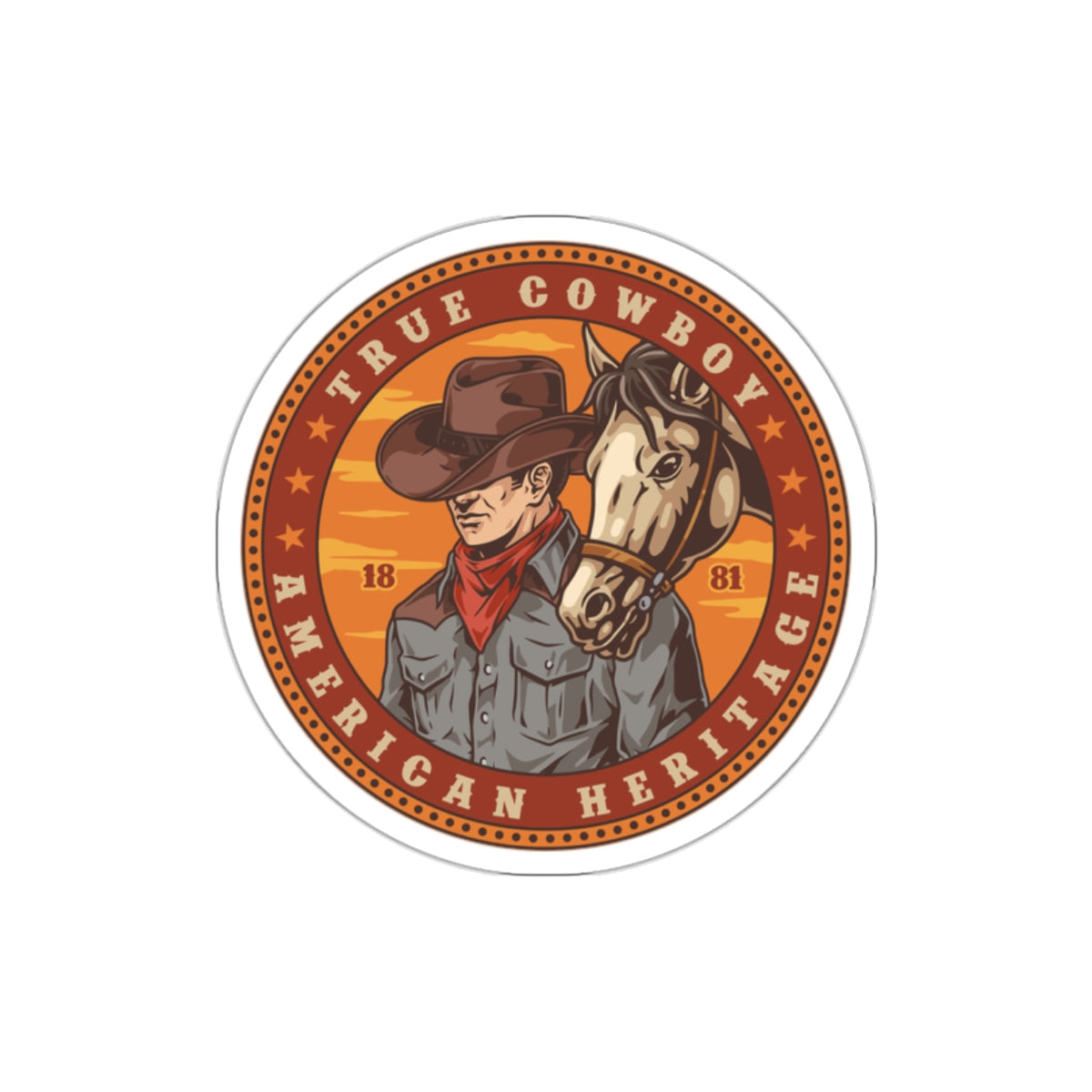 Die-cut stickers - True Cowboy - American Heritage