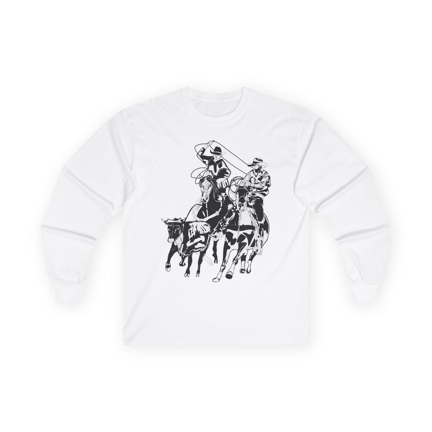 Unisex Ultra Cotton Long Sleeve Tee - California Rodeo - Salinas Team Roping - BW