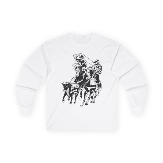 Unisex Ultra Cotton Long Sleeve Tee - California Rodeo - Salinas Team Roping - BW