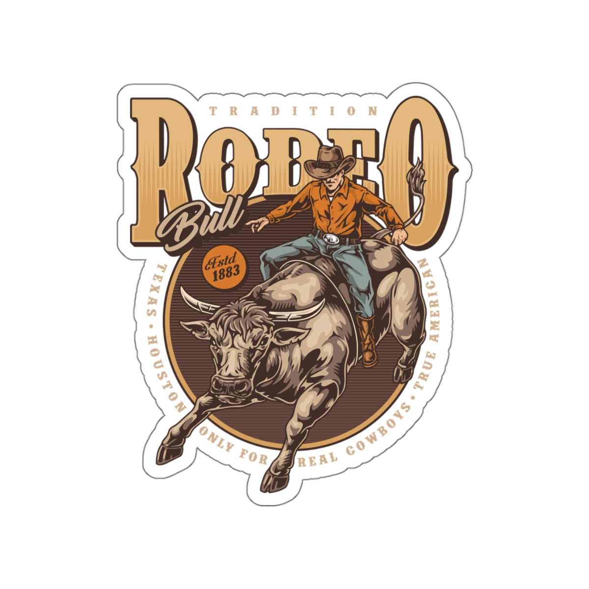 Die-cut stickers - Tradition Rodeo Bull - Real Cowboys