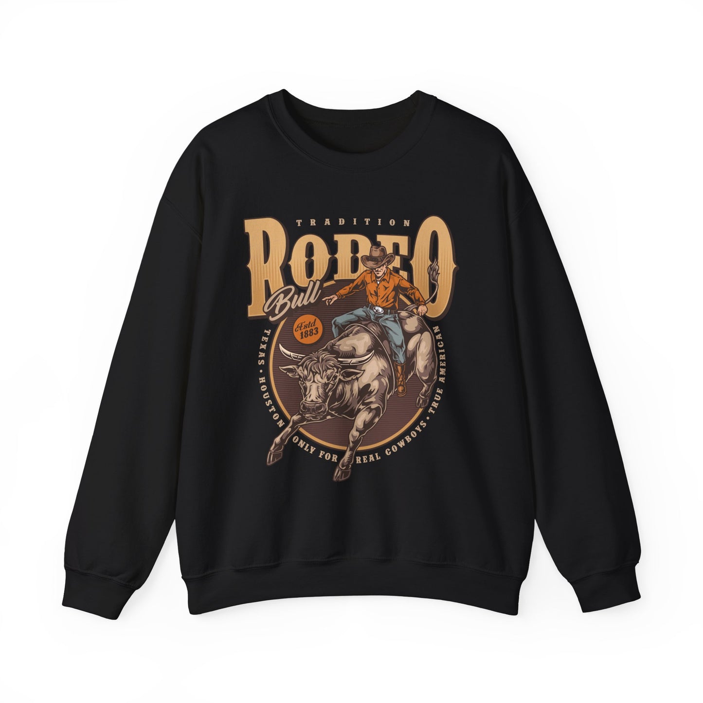 Crewneck Sweatshirt - Tradition Rodeo Bull - Real Cowboys