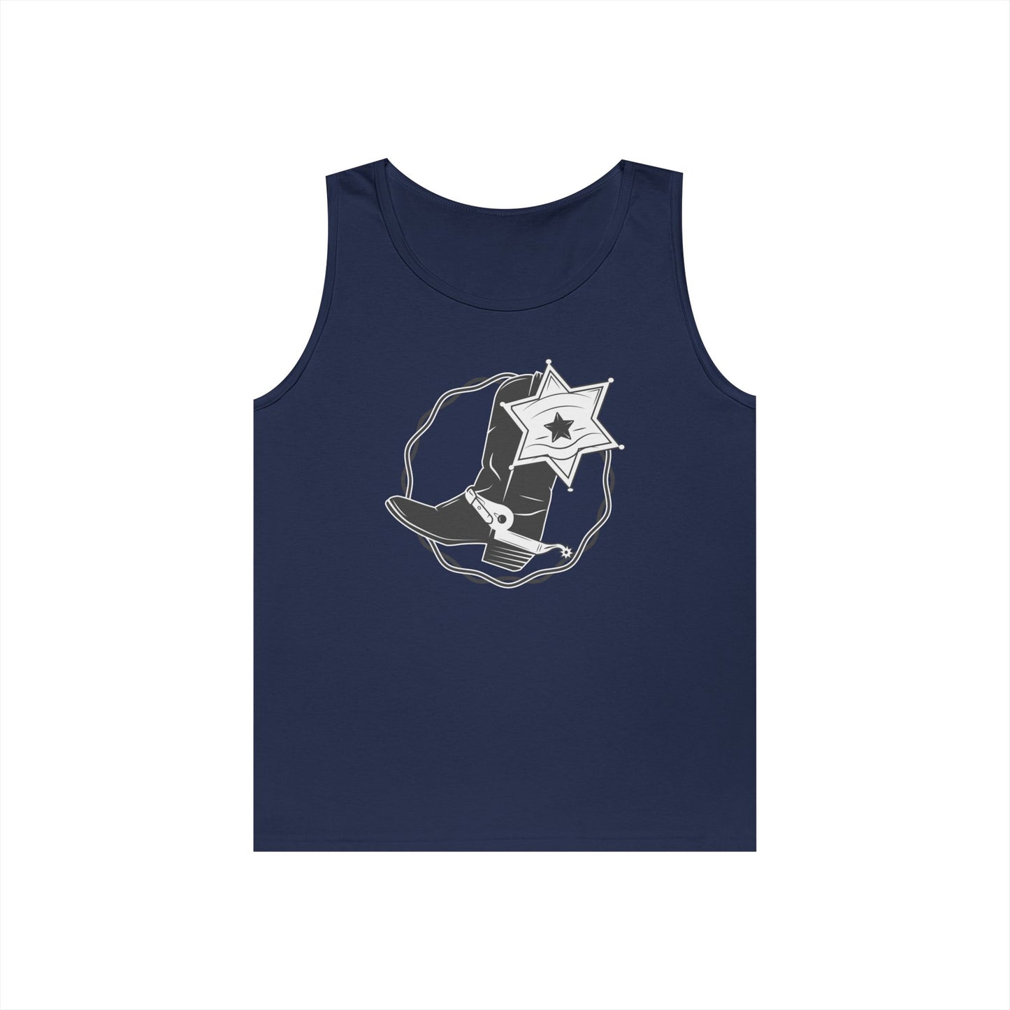 Unisex Heavy Cotton Tank Top - Boots w Star