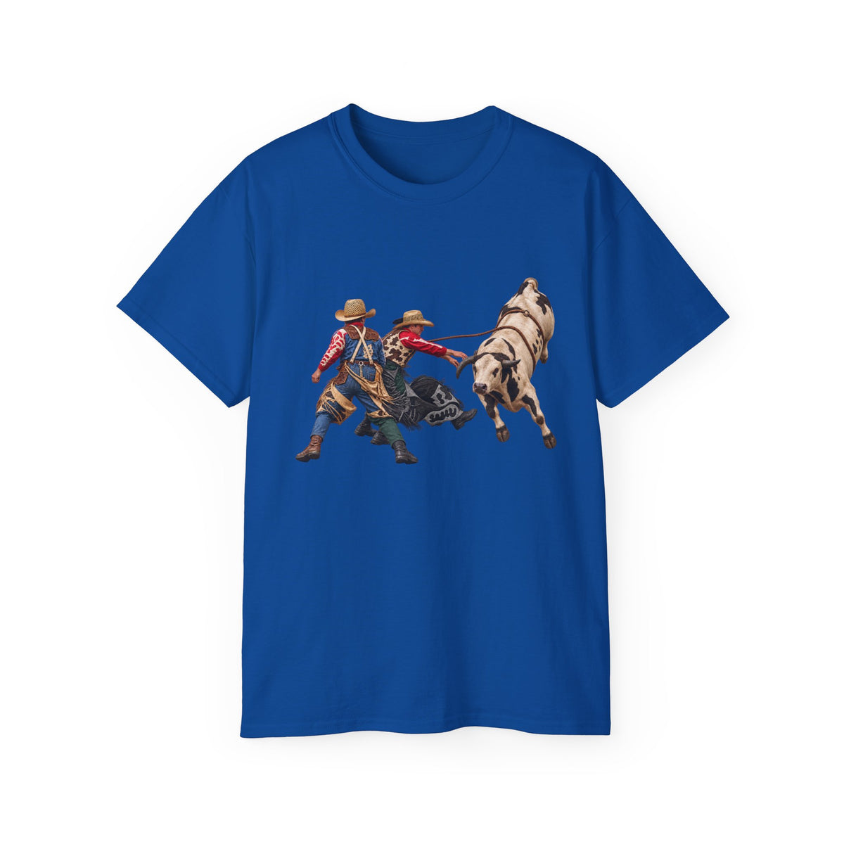 Unisex Ultra Cotton Tee - Cowboys - Clowns and Bull - without Text - 3D Transparent